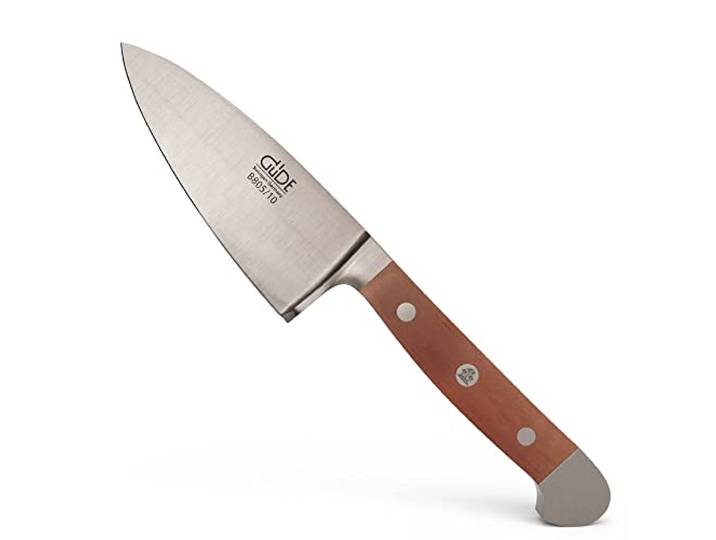 Güde Solingen - Hartkäsemesser Käsemesser geschmiedet, 10 cm, Birnenholz, ALPHA BIRNE, Doppelkropf, Handmade Germany