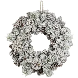 Chic Antique Künstlicher Tannen Kranz mit Zapfen und Schnee Ø 33 cm, Ø 33 cm - Natur mit Schnee