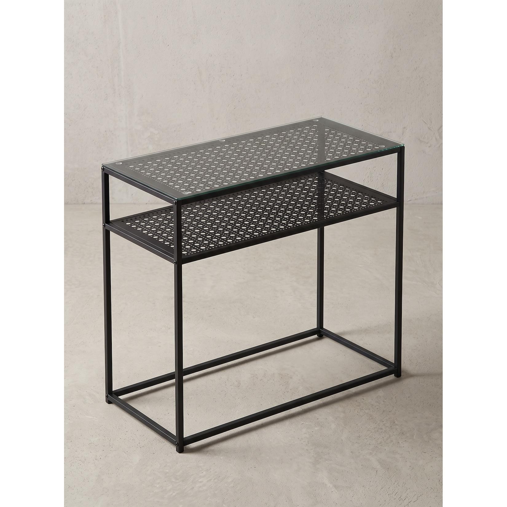Konsolentisch Sicherheitsglas Schwarz 80x40x77 cm - ALCUDIA Kadima