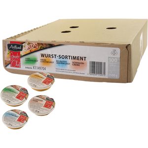 Artland Wurstkonserve Wurst Sortiment, Schweinefleisch, 4 Sorten, je 25 g, 100 Stück