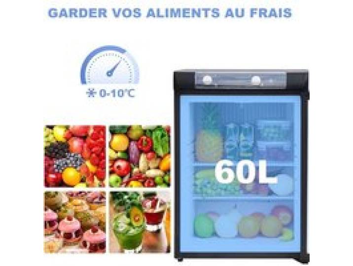 Mini Réfrigérateur à Gaz - SMAD - 60L - Absorption - 12V/220V/Gaz - Noir - RV Campervan