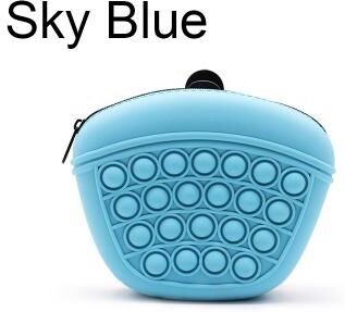 Discount Dollar Deals Portable Dog Training Bag Silicone Waist Pack For Snacks Food Storage sky Blue