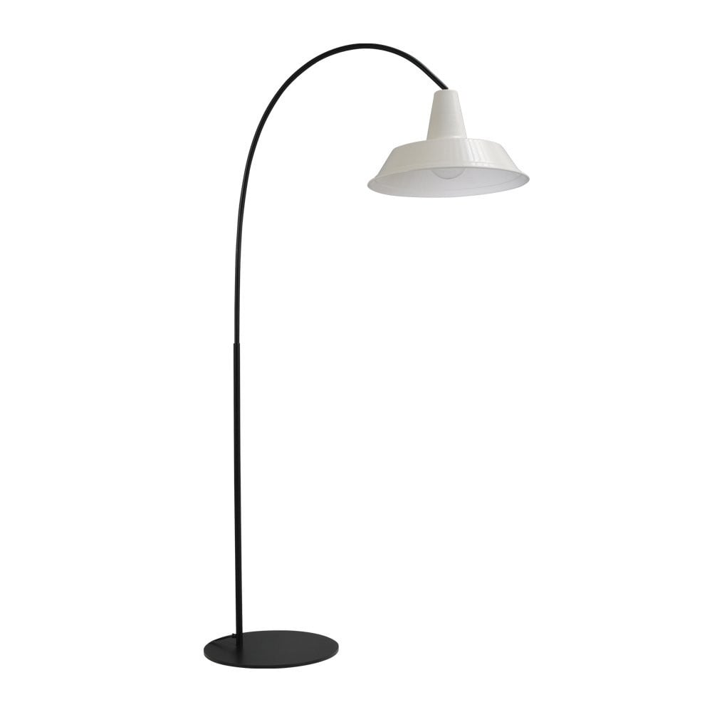 Masterlight Retro vloerlamp Industria 186 zwart met witte kap