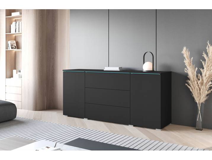 Commode combinée HERMINA 150 - noire