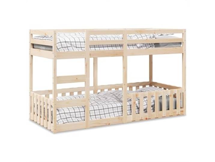 RJPLMFV Etagenbett, 80 x 200 cm, Kiefernholz, massiv 2 Betten in 1, integrierte Leiter, Sicherheitsbarrieren, Lattenrost inklusive