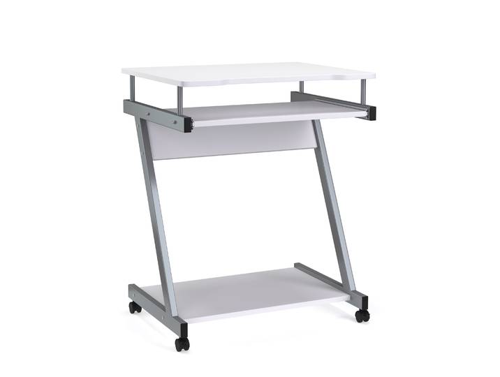 Schreibtisch ALVARO auf Rollen 60 x 48 x 73 cm weiss