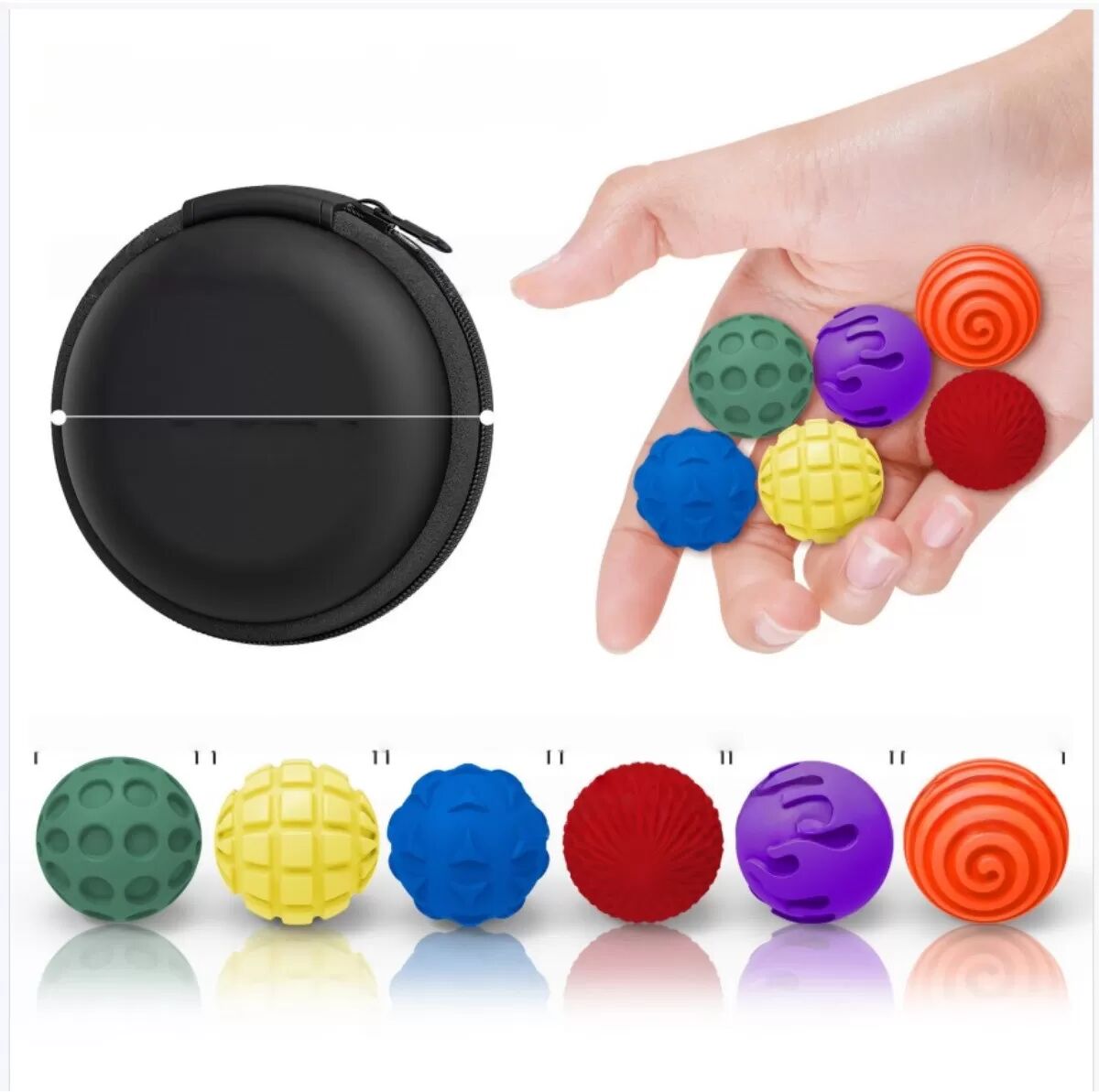 INF Lot de 6 Boules Anti-stress Magnétiques en Silicone - Boules Sensorielles Douces pour Massage des Doigts et Jeu Silencieux Rose