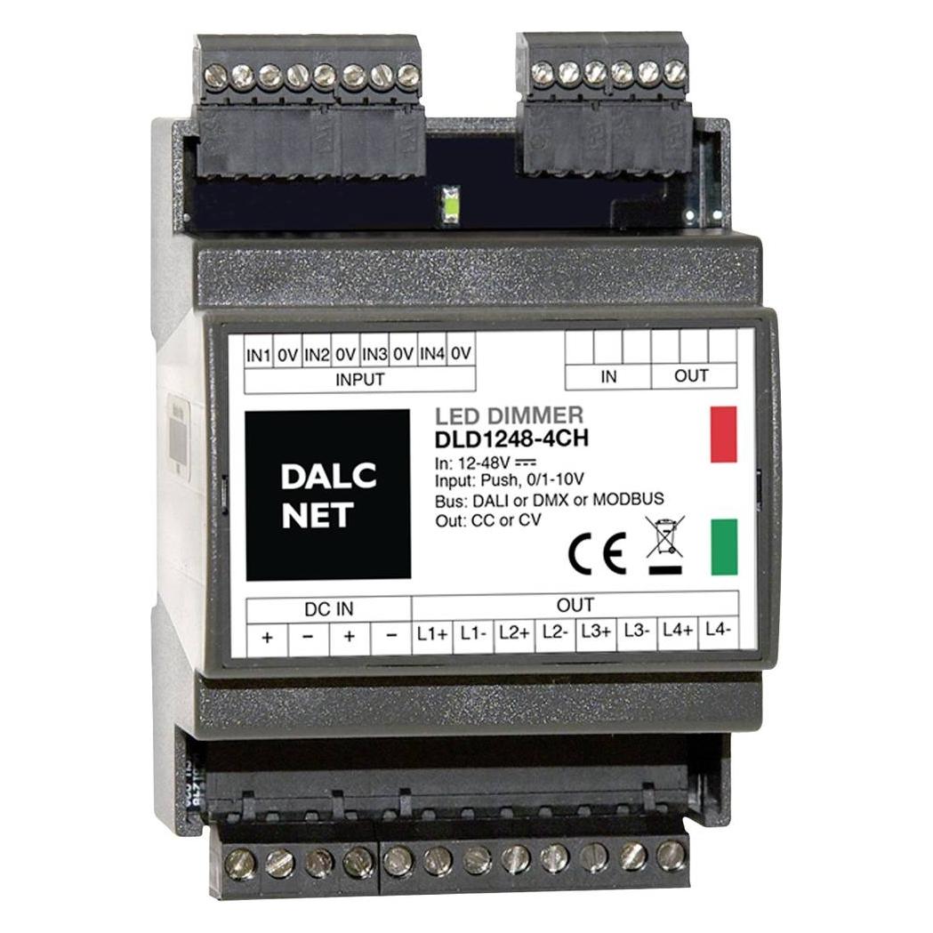 Dalcnet Dimmer 12V-48V 0.7A CC DMX 4 Ausgänge (Dimmaktor) (DLD1248-4CC-DMX)