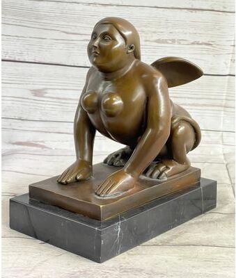 Bronzhaus Greek Sphinx Bronze Sculpture Statue Figurine Figure Art Deco Lost Wax By Botero