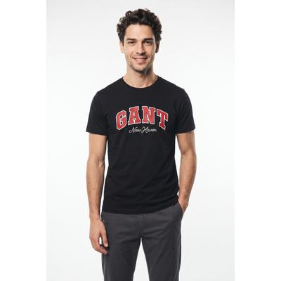 T-Shirt GANT "GRAPHIC", Herren, Gr. XXL, schwarz, Jersey, Obermaterial: 100% Baumwolle, normal, Rundhals, Shirts T-Shirt