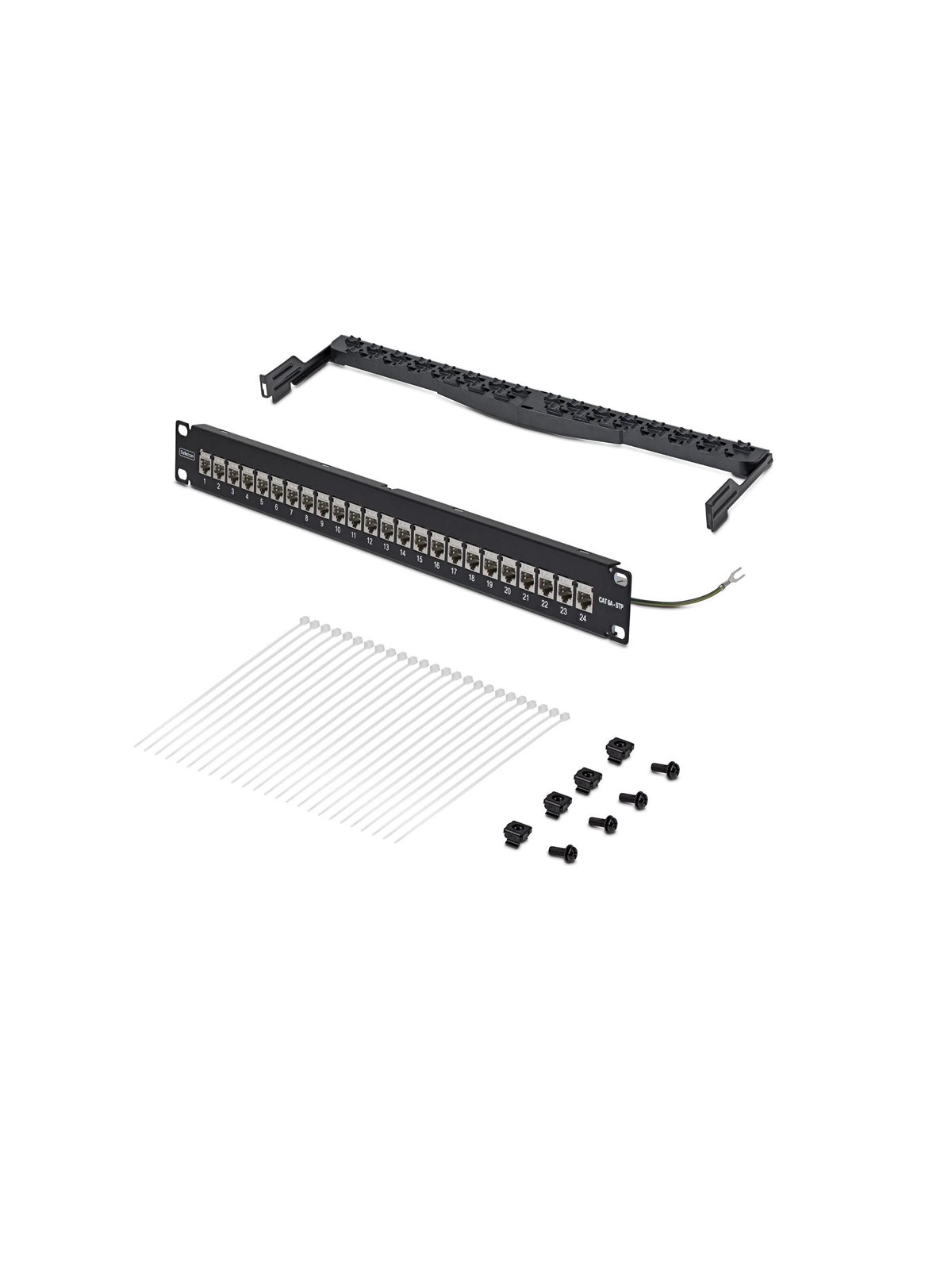 StarTech.com Startech feed through patch panel - 1U - 19" - with cable management bar inline couplers - TAA Compliant