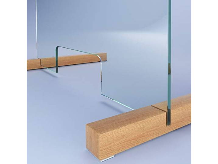 SARAR Spuckschutz aus 8mm echtes SICHERHEITSGLAS - (B) 80 cm x (H) 60 cm Made in Germany - Antibakteriell Hustenschutz Thekenaufsatz Niesschutz Spritzschutz Virenschutz Durchreiche ESG A1