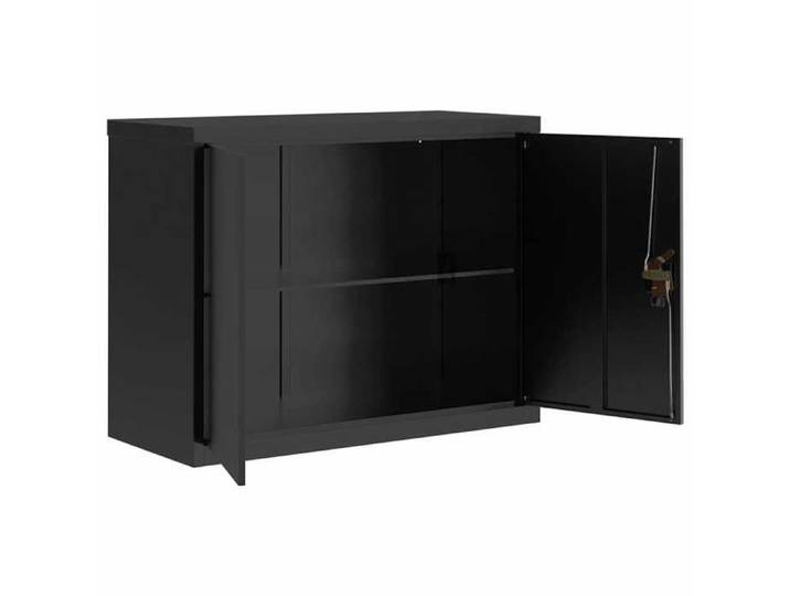 Noir Meuble de bureau Cabinet de Bureau Grand espace noir 90x40x70 cm acier N1044