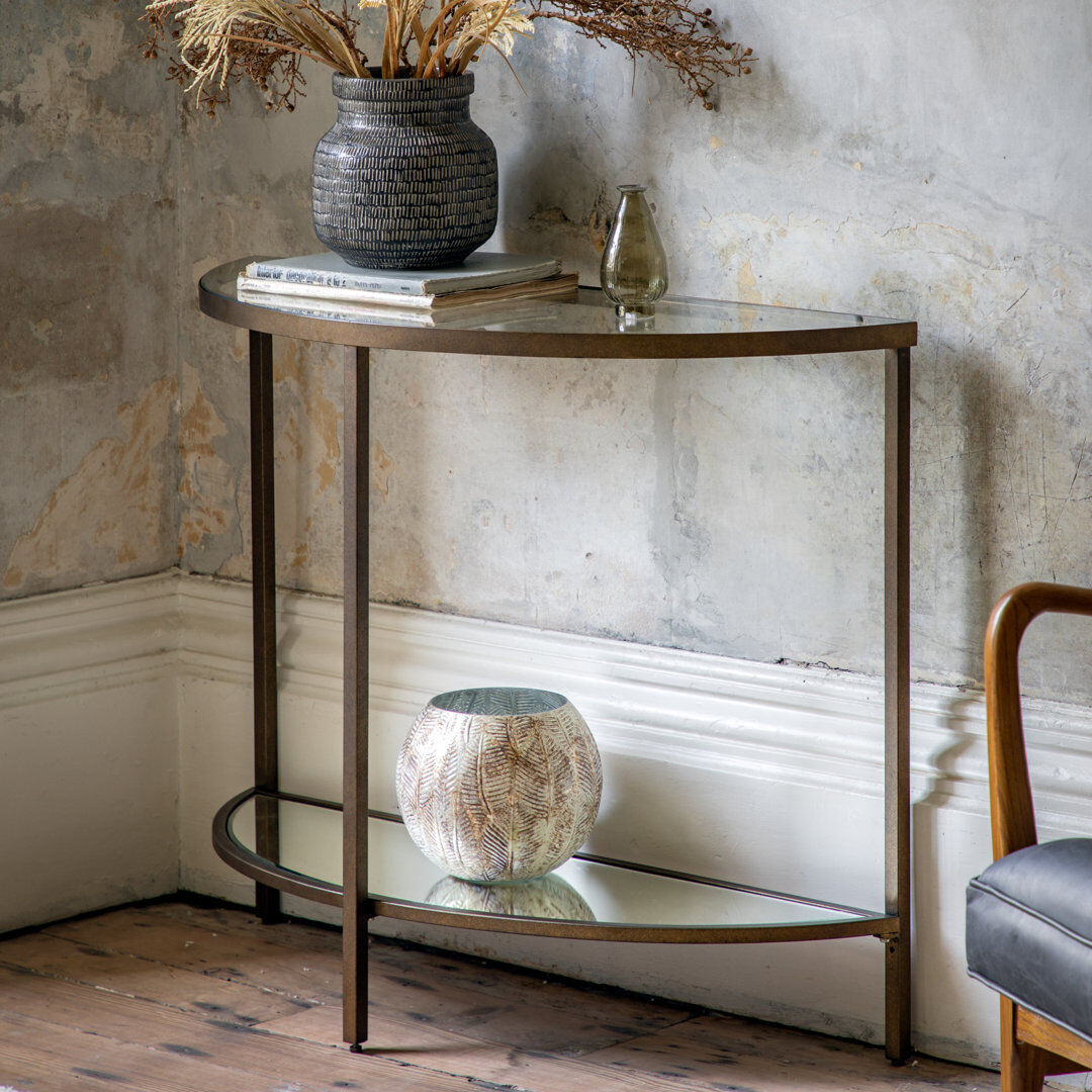Fairmont Park Richman 100 cm W Tempered Glass Top Console Table Bronze
