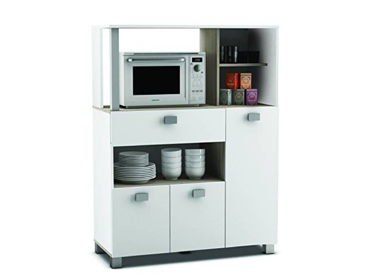 habeig Küchenschrank, Küchenregal, Küchenmöbel, Mikrowellenschrank, Singelküche, Buffetschrank, weiß, Küche, 43kg! schwer, 146