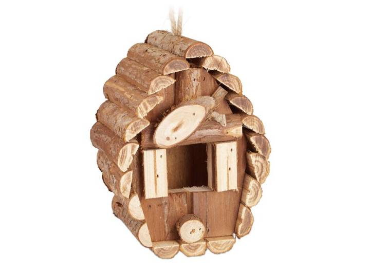 Relaxdays Mini nid d’oiseau en bois
