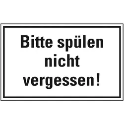 Aufkleber I Hinweisschild Spülen nicht vergessen!, Folie, selbstklebend, 150x100mm