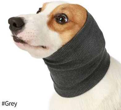 Uplift Picks Dog Noise Canceling Scarf Anxiety Relief Ear Cover Grooming Head Wrap gray small