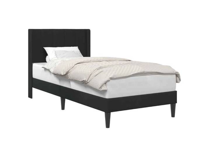 Lit chambre - Noir - Cadre de lit - avec tête de lit - Noir 90x200 cm Velours_3952