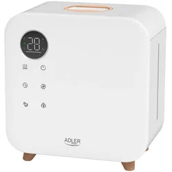 Adler AD 7974W Ultraschall Luftbefeuchter 5,5 L, Top Fill Raumluftbefeuchter mit Hygrostat 40-80 %, LED Display, Kaltnebel, Nachtmodus, Pflanzenmodus, Timer, Weiß