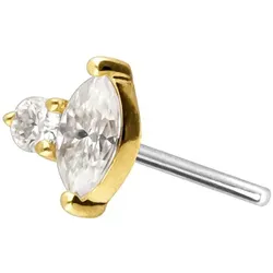14 Karat Gold Aufsatz mit Titan Push Pin MOISSANIT-DESIGN