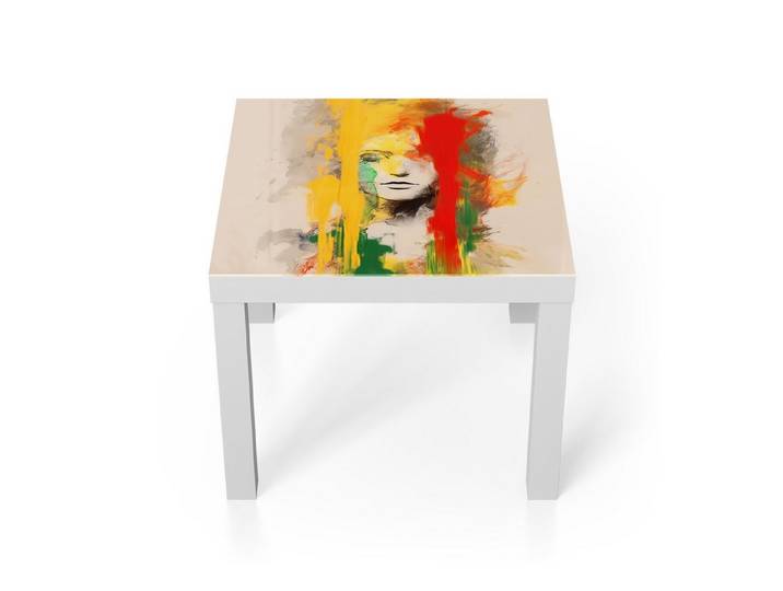 DEQORI Couchtisch 'Farben des Gesichts ', Glas Beistelltisch Glastisch modern