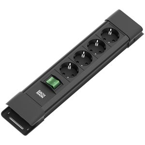 Bachmann Steckdosenleiste 330.100 Connectus, 2m, 4-fach in schwarz, mit Schalter