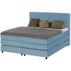 Boxspringbett  Wind , blau , Maße (cm): B: 160 H: 152