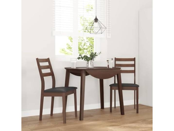 KTHLBRH Esszimmerstühle mit Kissen 2 STK Braun Massivholz Gummibaum Gummibaum-Massivholz, stoßfest, langlebig, Kissen inklusive, ergonomische Rückenlehne, vielseitig nutzbar