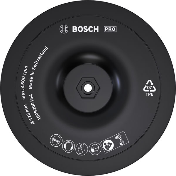 Bosch PRO Backing Pad, 125x 8 mm, Klettverschluss 1609200154