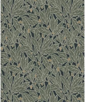 Seabrook Designs Leaf and Berry Nonwoven Unpasted Wallpaper