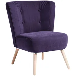 SESSEL Kassi Bezug Veloursstoff Buche natur / violett