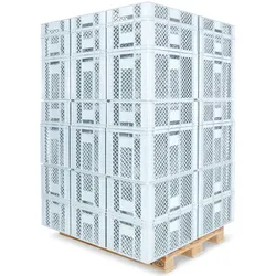 BRB 1 Palette / 78 Stück Stapelkörbe/Bäckerkästen in 5 Größen, Grundmaß LxB 600 x 400 mm, H 90 mm, 150 mm, 240 mm, 320 mm, 410 mm, Farbe weiß