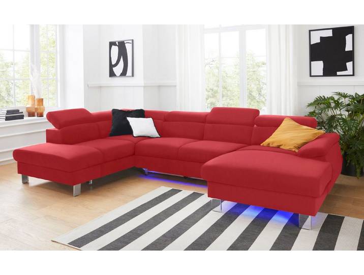 COTTA Wohnlandschaft Komaris U-Form, B: 320 cm, mit Kopfteilverstellung, optional Schlaffunktion, Bettkasten & Licht