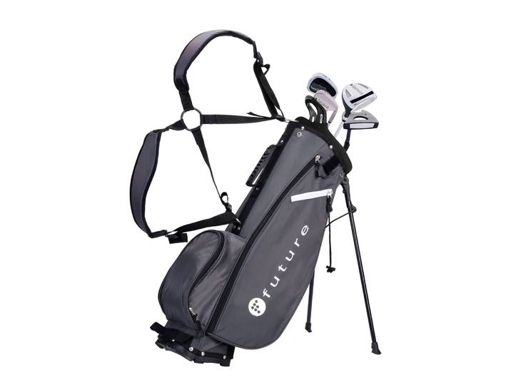 Kinder Golfset 5-teilig Rechtshänder 140 - 150 cm grau/schwarz