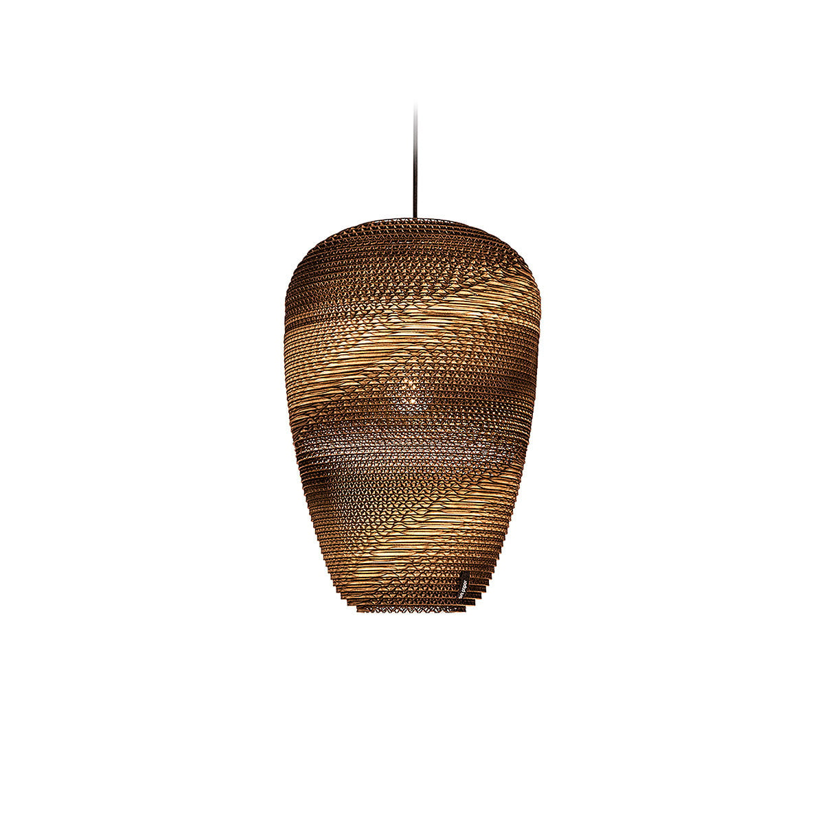 Think Paper Baggy 290 kartonnen hanglamp, bruin, Ø 29 cm