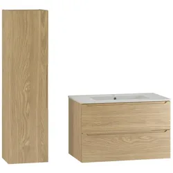 BADMÖBEL 80cm Viggo 2er-Set Holz