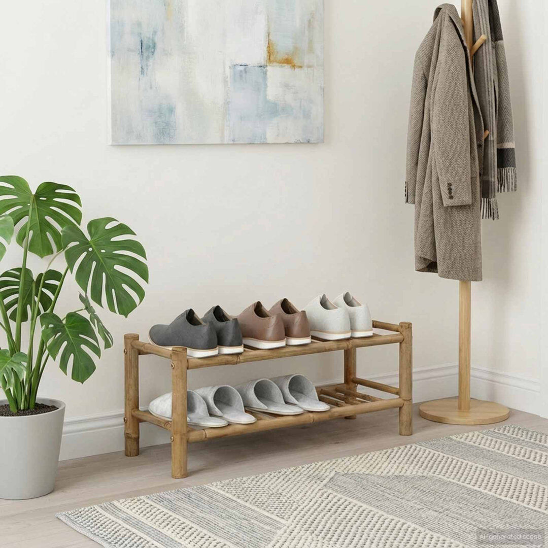 Natur Pur Shoe Rack Natural 30cm H x 68cm W x 28cm D