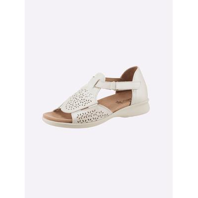 Sandale CLASSIC, Damen, Gr. 42, Lederimitat, beige (ecru), Glattleder, Schuhe Sandale
