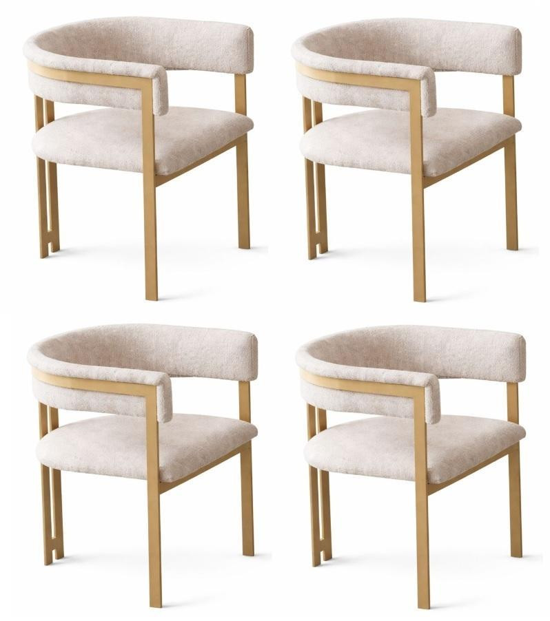 Luxe set eetkamerstoelen JVmoebel, beige, gestoffeerde stoelen