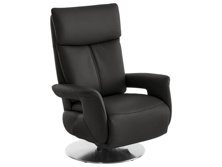 Cantus Relaxsessel, Grau, Metall, Echtleder, Color-Finish-Leder, 78x112x85 cm, Fussart wählbar, Lederauswahl, Stoffauswahl, Liegefunktion, Aufstehhilfe, Herz-Waage-Funktion, Wohnzimmer, Sessel, Relaxsessel