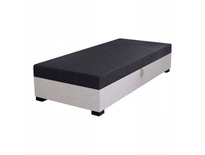 TAPCZANY24 - Boxspringbett Iwo 90x195 cm mit Schaumstoff Matratze Bett mit Matratze, Polsterbett mit Bettkasten, Gepolstertes Einzel Bett, Schlafsofa - Schwarzweiß