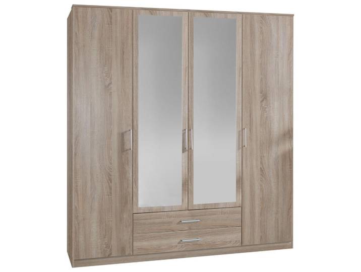 Drehtürenschrank mit Spiegel 180cm Osaka, Sägerau Dekor