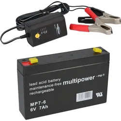 BLEI AKKU BATTERIE kompatibel PANASONIC LC-R0672P P LC-R067R2P 6V 7Ah GEL+Lader