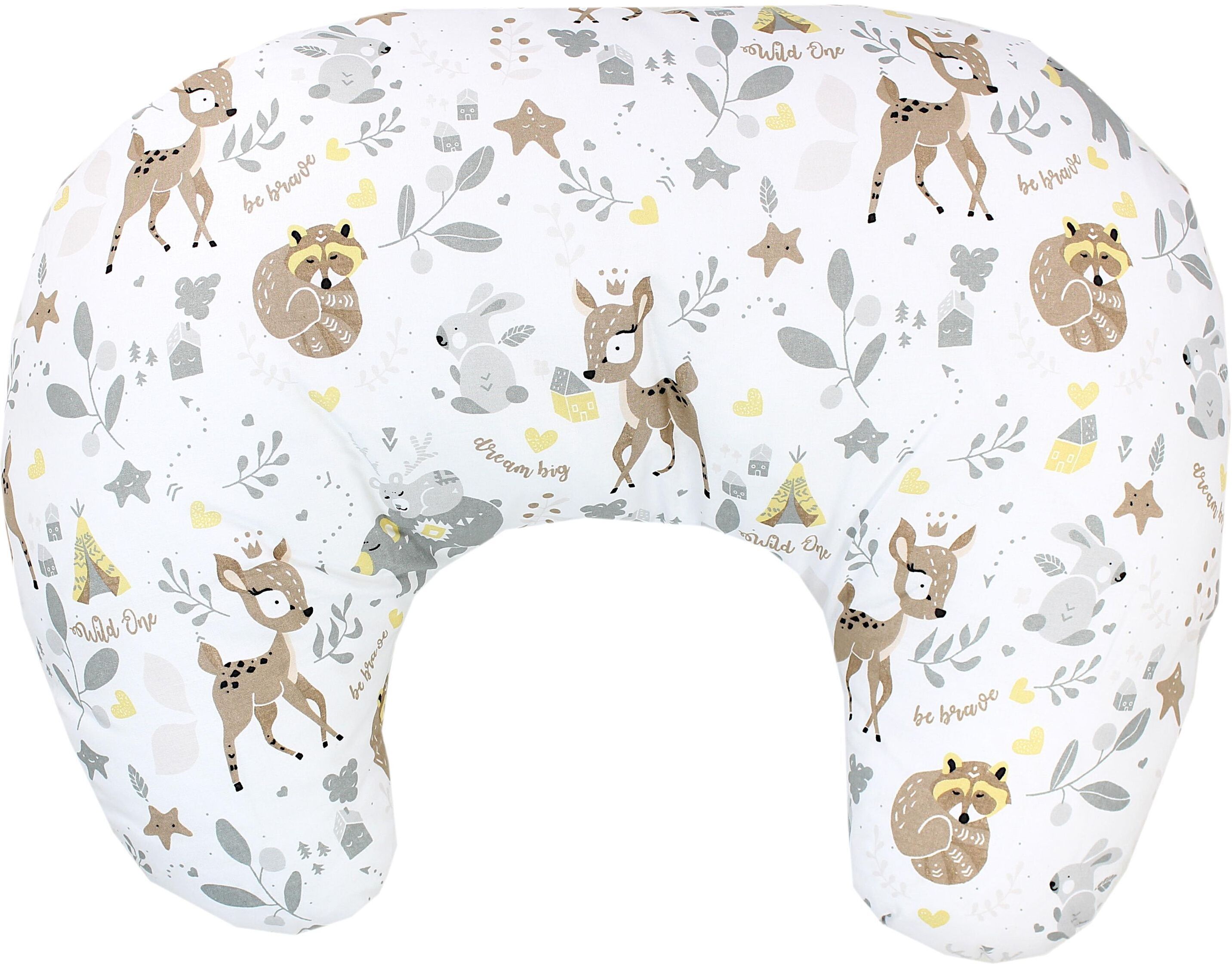 Stillkissen TUPTAM "Stillkissen Baby Stillkissen Klein mit Baumwoll-Bezug", Baby, gelb (wilde tiere), Obermaterial: 100% Baumwolle CO., Funktionskissen Stillkissen