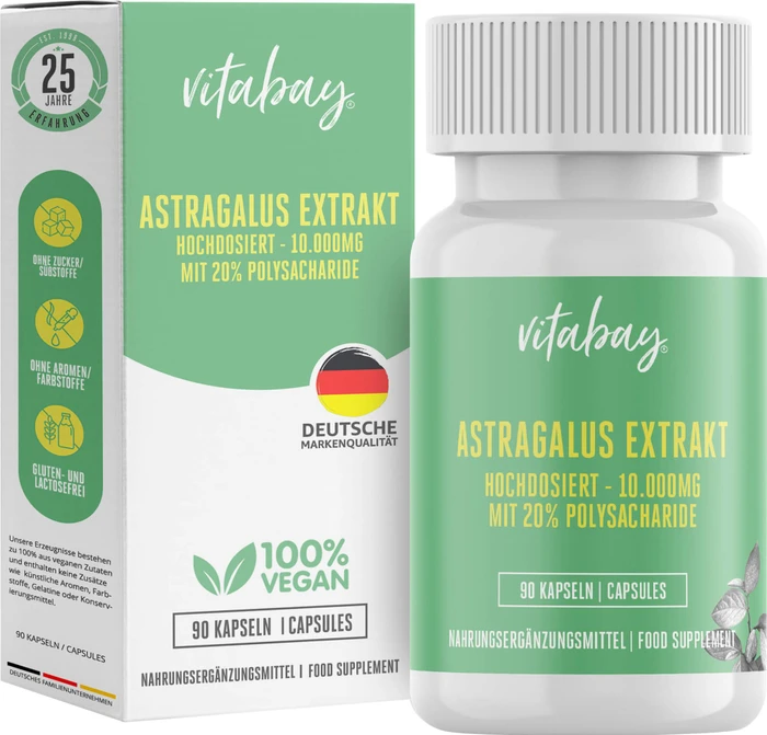 Astragalus Extrakt 10.000 mg hochdosiert Kapseln 90 St