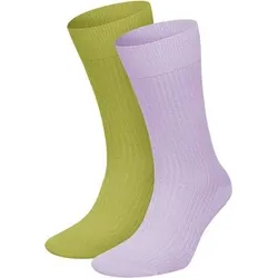 DILLY SOCKS 2er-Pack Socken Premium Ribbed Collection, Größe 41-46 in Bunt Bunt