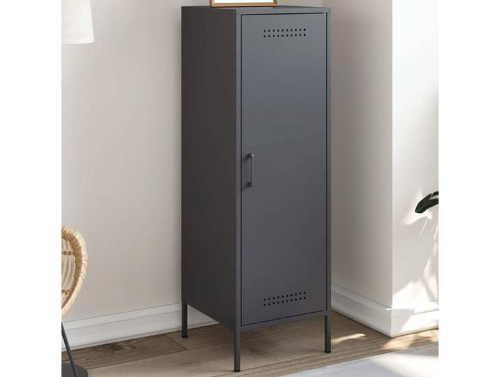 Rabais Buffet haut - CLARENCE - Commode/Buffet de cuisine anthracite 36x39x113 cm acier NEU9100