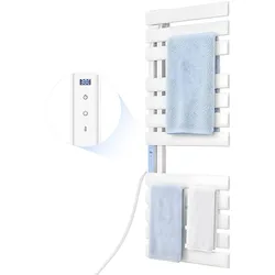 VEVOR Badheizkörper Elektrisch 12 Balken Handtuchheizkörper 555x1280mm Weiß, Handtuchwärmer mit Überhitzungsschutz, Touchscreen, 1-24-Stunden-Timer, Temperaturregelung von 0 bis 55 °C, IPX4 Wasserdicht