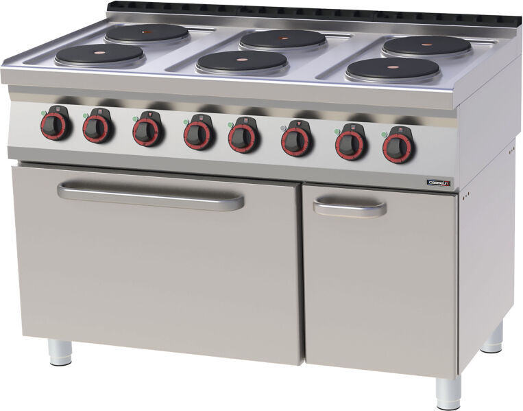 Casselin Fornello Elettrico 6 Fuochi con Forno Elettrico Statico GN 2/1 120